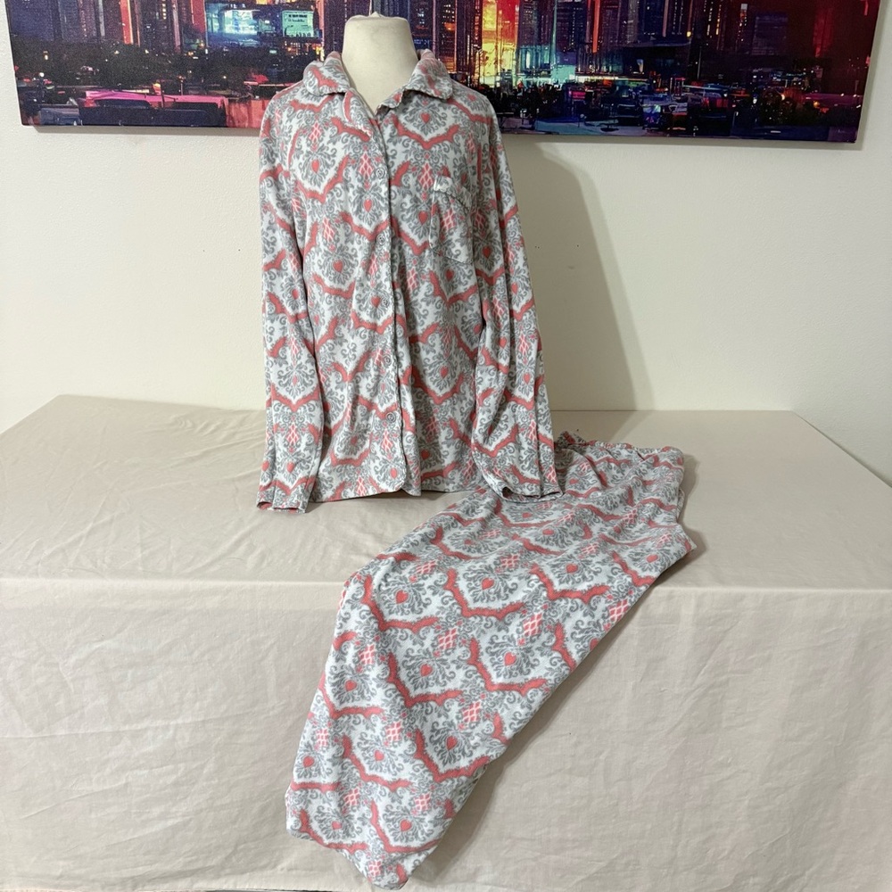 Ellen Tracy Women's Pajama Set in Pink and Gray